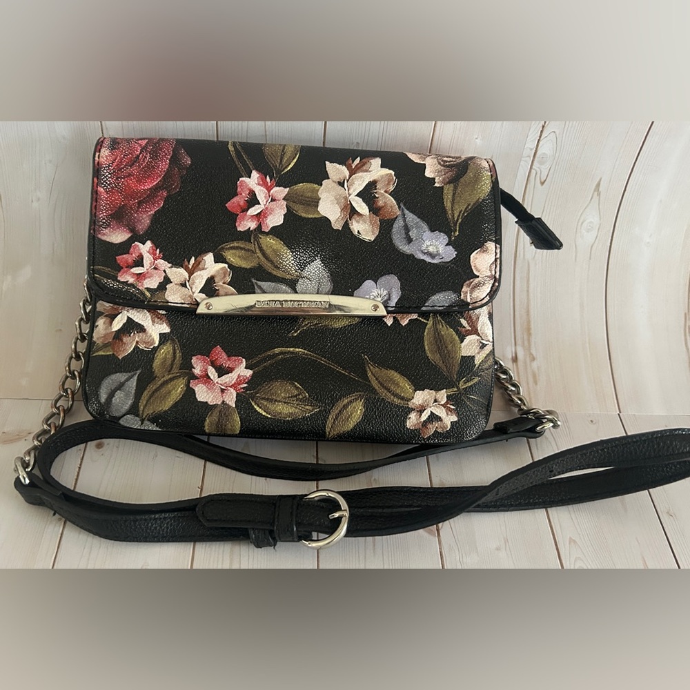Dana Buchman black floral Crossbody Handbag Dark Romantic Roses Hard to find!